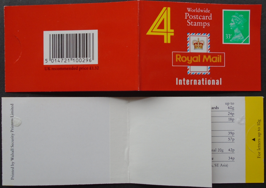 (image for) GJ1 / DB18(9) High Setting £1.32 Trial Booklet with Blank Gummed Label